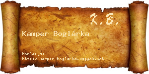 Kamper Boglárka névjegykártya