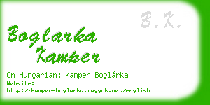 boglarka kamper business card